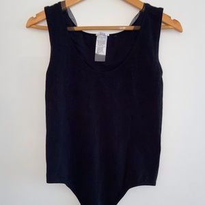 Wolford bodysuit with mesh scoopneck detail, size large